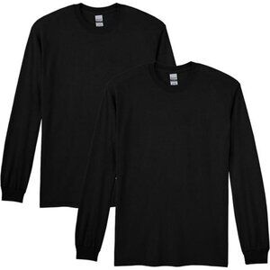 Mens Long Sleeve Moisture Wicking T Shirt 2 Pack Cotton Blend Athletic Fit